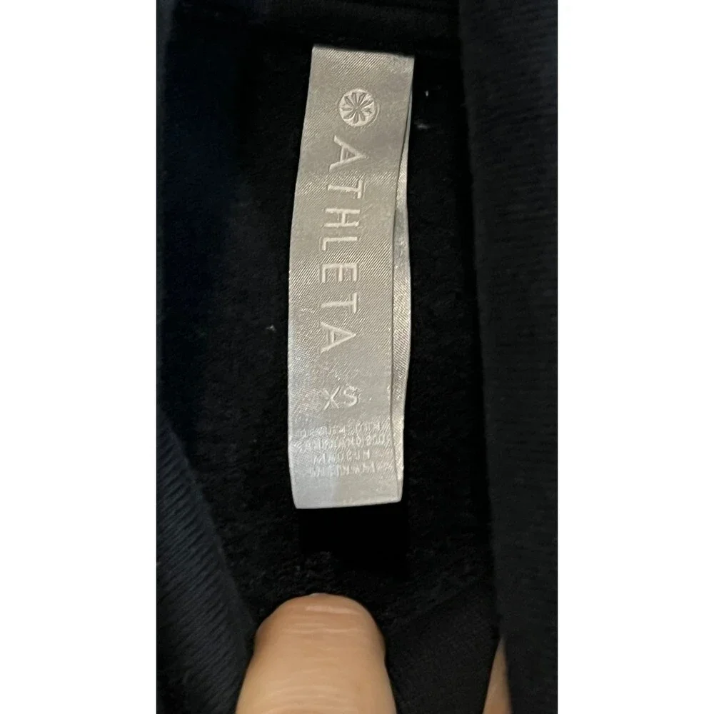 Athleta 24/7 Funnel Neck Pullover Sweater Fleece Black Size Women's XS